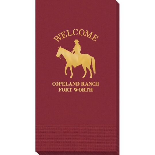 Cowboy with Horse Guest Towels